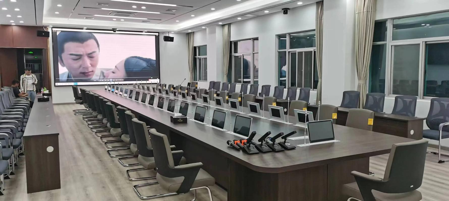 大型会议室无纸化会议设备,扩声系统,会议预约系统,中控矩阵录